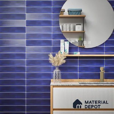 Subway Wall Tile TL 04826 P Encanto Azul Navia 12 x 3 inch Ceramic Matte Finish - 6.5 mm | Suitable for Highlighter Walls, Foyer, Bathroom, Kitchen Wall & Backsplashes