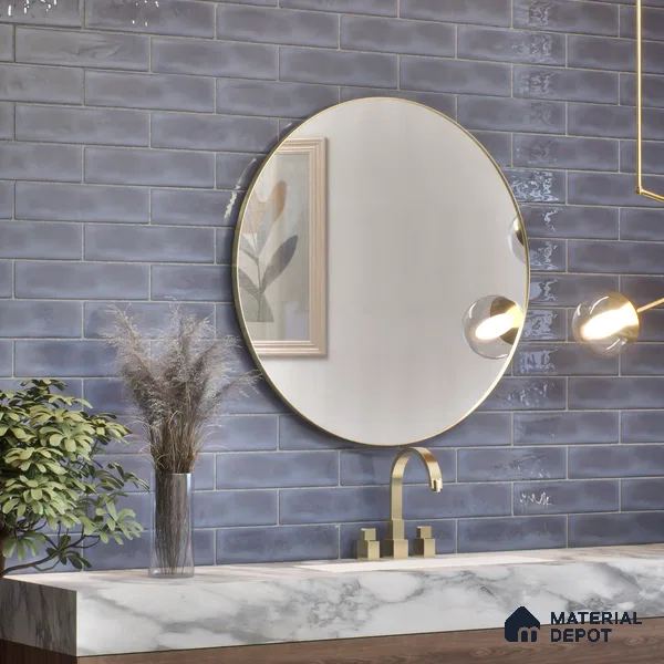 Subway Wall Tile TL 04826 Q Encanto Shade 1 Smoke Grigio 12 x 3 inch Ceramic Glossy Finish - 6.5 mm | Suitable for Highlighter Walls, Foyer, Bathroom, Kitchen Wall & Backsplashes (Sample)