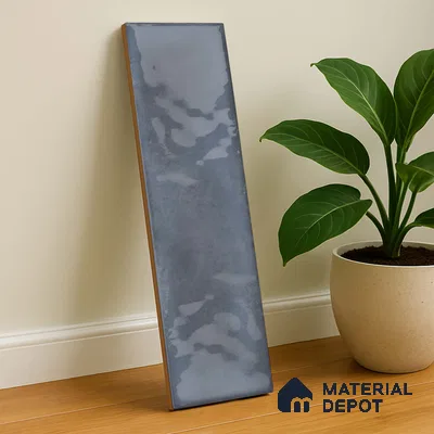 Subway Wall Tile TL 04826 Q Encanto Shade 1 Smoke Grigio 12 x 3 inch Ceramic Glossy Finish - 6.5 mm | Suitable for Highlighter Walls, Foyer, Bathroom, Kitchen Wall & Backsplashes (Sample)