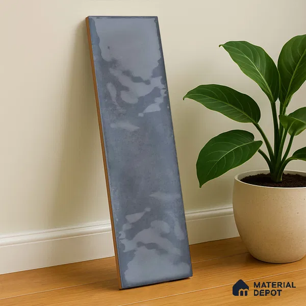 Subway Wall Tile TL 04826 Q Encanto Shade 1 Smoke Grigio 12 x 3 inch Ceramic Glossy Finish - 6.5 mm | Suitable for Highlighter Walls, Foyer, Bathroom, Kitchen Wall & Backsplashes (Sample)