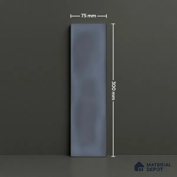 Subway Wall Tile TL 04826 Q Encanto Shade 1 Smoke Grigio 12 x 3 inch Ceramic Glossy Finish - 6.5 mm | Suitable for Highlighter Walls, Foyer, Bathroom, Kitchen Wall & Backsplashes (Sample)