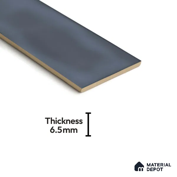 Subway Wall Tile TL 04826 Q Encanto Shade 1 Smoke Grigio 12 x 3 inch Ceramic Glossy Finish - 6.5 mm | Suitable for Highlighter Walls, Foyer, Bathroom, Kitchen Wall & Backsplashes (Sample)