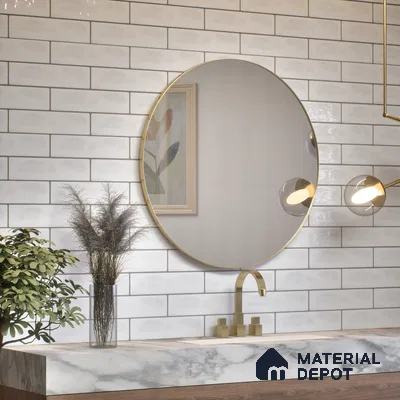 Subway Wall Tile TL 04826 R Encanto Oxford White 12 x 3 inch Ceramic Glossy Finish - 6.5 mm | Suitable for Highlighter Walls, Foyer, Bathroom, Kitchen Wall & Backsplashes (Sample)