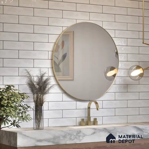 Subway Wall Tile TL 04826 R Encanto Oxford White 12 x 3 inch Ceramic Glossy Finish - 6.5 mm | Suitable for Highlighter Walls, Foyer, Bathroom, Kitchen Wall & Backsplashes