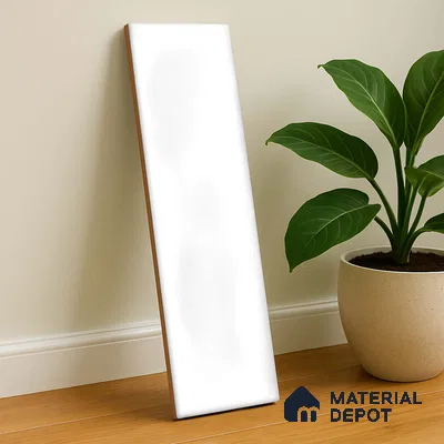 Subway Wall Tile TL 04826 R Encanto Oxford White 12 x 3 inch Ceramic Glossy Finish - 6.5 mm | Suitable for Highlighter Walls, Foyer, Bathroom, Kitchen Wall & Backsplashes (Sample)