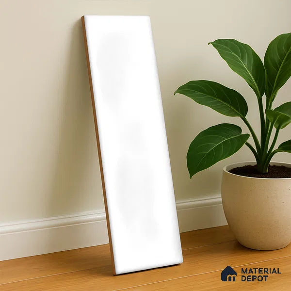 Subway Wall Tile TL 04826 R Encanto Oxford White 12 x 3 inch Ceramic Glossy Finish - 6.5 mm | Suitable for Highlighter Walls, Foyer, Bathroom, Kitchen Wall & Backsplashes (Sample)