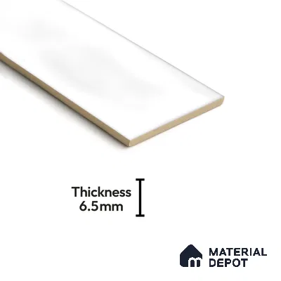 Subway Wall Tile TL 04826 R Encanto Oxford White 12 x 3 inch Ceramic Glossy Finish - 6.5 mm | Suitable for Highlighter Walls, Foyer, Bathroom, Kitchen Wall & Backsplashes (Sample)
