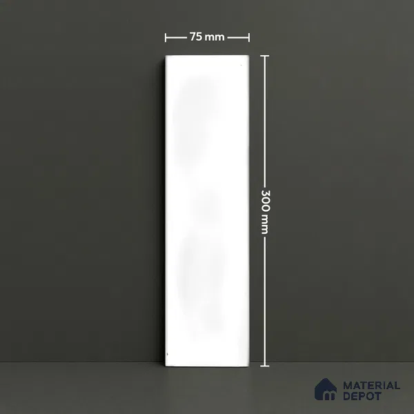 Subway Wall Tile TL 04826 S Encanto Oxford White 12 x 3 inch Ceramic Matte Finish - 6.5 mm | Suitable for Highlighter Walls, Foyer, Bathroom, Kitchen Wall & Backsplashes (Sample)
