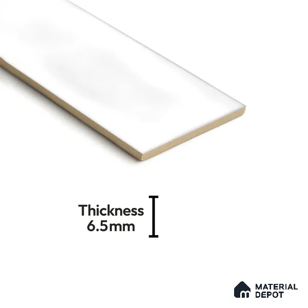 Subway Wall Tile TL 04826 S Encanto Oxford White 12 x 3 inch Ceramic Matte Finish - 6.5 mm | Suitable for Highlighter Walls, Foyer, Bathroom, Kitchen Wall & Backsplashes (Sample)