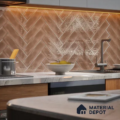 Subway Wall Tile TL 04826 T Encanto Shade 1 Tawny Umber 12 x 3 inch Ceramic Glossy Finish - 6.5 mm | Suitable for Highlighter Walls, Foyer, Bathroom, Kitchen Wall & Backsplashes