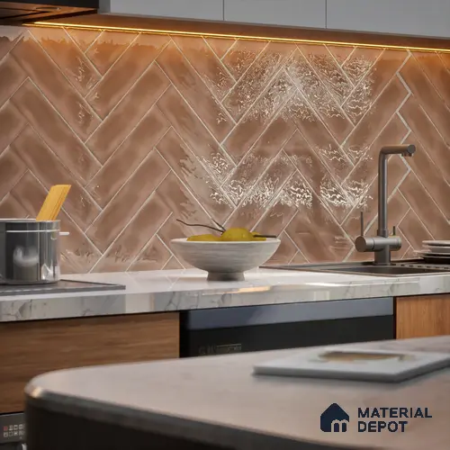 Subway Wall Tile TL 04826 T Encanto Shade 1 Tawny Umber 12 x 3 inch Ceramic Glossy Finish - 6.5 mm | Suitable for Highlighter Walls, Foyer, Bathroom, Kitchen Wall & Backsplashes