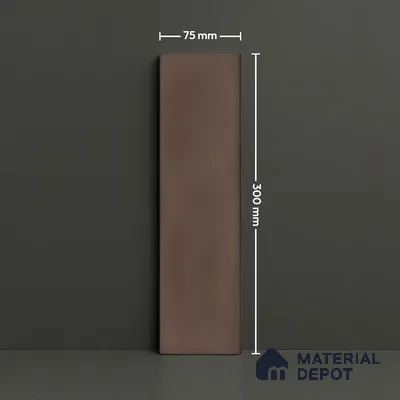 Subway Wall Tile TL 04826 T Encanto Shade 1 Tawny Umber 12 x 3 inch Ceramic Glossy Finish - 6.5 mm | Suitable for Highlighter Walls, Foyer, Bathroom, Kitchen Wall & Backsplashes