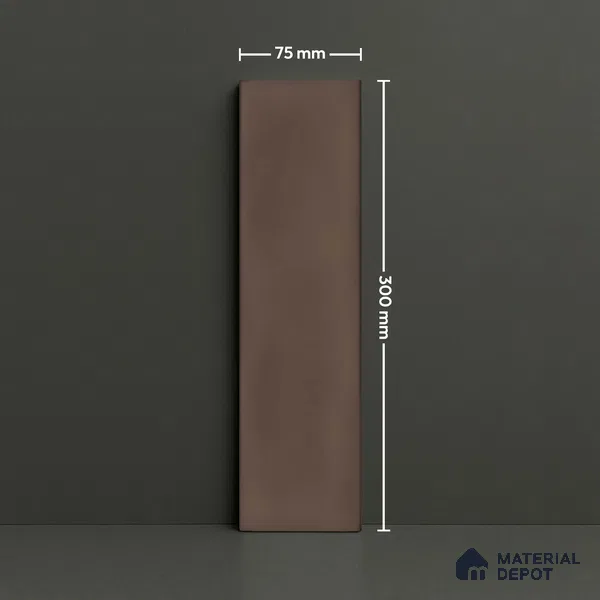 Subway Wall Tile TL 04826 T Encanto Shade 1 Tawny Umber 12 x 3 inch Ceramic Glossy Finish - 6.5 mm | Suitable for Highlighter Walls, Foyer, Bathroom, Kitchen Wall & Backsplashes