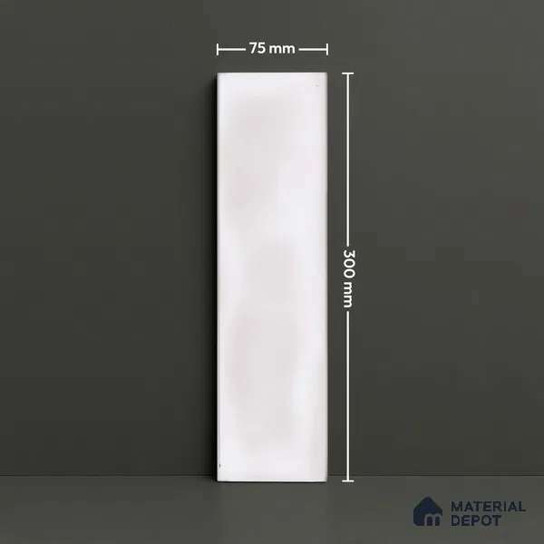 Subway Wall Tile TL 04826 U Encanto Shade 2 Oxford Light 12 x 3 inch Ceramic Glossy Finish - 6.5 mm | Suitable for Highlighter Walls, Foyer, Bathroom, Kitchen Wall & Backsplashes (Sample)