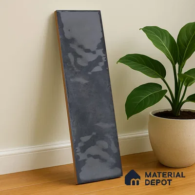 Subway Wall Tile TL 04826 V Encanto Shade 2 Black Abyss 12 x 3 inch Ceramic Glossy Finish - 6.5 mm | Suitable for Highlighter Walls, Foyer, Bathroom, Kitchen Wall & Backsplashes (Sample)