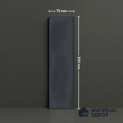 Subway Wall Tile TL 04826 V Encanto Shade 2 Black Abyss 12 x 3 inch Ceramic Glossy Finish - 6.5 mm | Suitable for Highlighter Walls, Foyer, Bathroom, Kitchen Wall & Backsplashes (Sample)