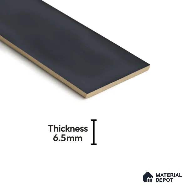 Subway Wall Tile TL 04826 V Encanto Shade 2 Black Abyss 12 x 3 inch Ceramic Glossy Finish - 6.5 mm | Suitable for Highlighter Walls, Foyer, Bathroom, Kitchen Wall & Backsplashes (Sample)