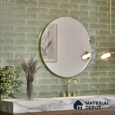 Subway Wall Tile TL 04826 W Encanto Shade 1 Emerald Isle 12 x 3 inch Ceramic Glossy Finish - 6.5 mm | Suitable for Highlighter Walls, Foyer, Bathroom, Kitchen Wall & Backsplashes