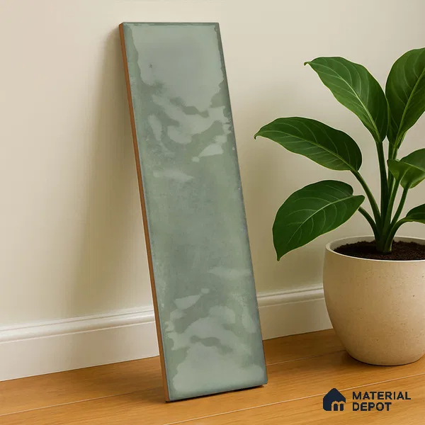 Subway Wall Tile TL 04826 W Encanto Shade 1 Emerald Isle 12 x 3 inch Ceramic Glossy Finish - 6.5 mm | Suitable for Highlighter Walls, Foyer, Bathroom, Kitchen Wall & Backsplashes