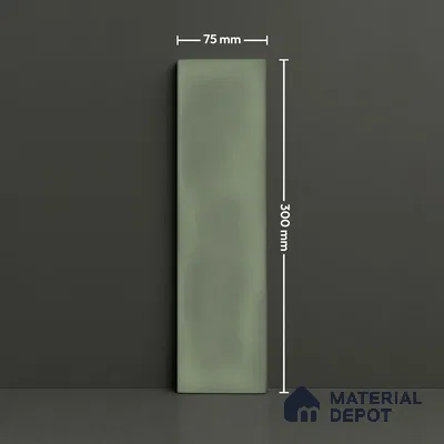 Subway Wall Tile TL 04826 W Encanto Shade 1 Emerald Isle 12 x 3 inch Ceramic Glossy Finish - 6.5 mm | Suitable for Highlighter Walls, Foyer, Bathroom, Kitchen Wall & Backsplashes