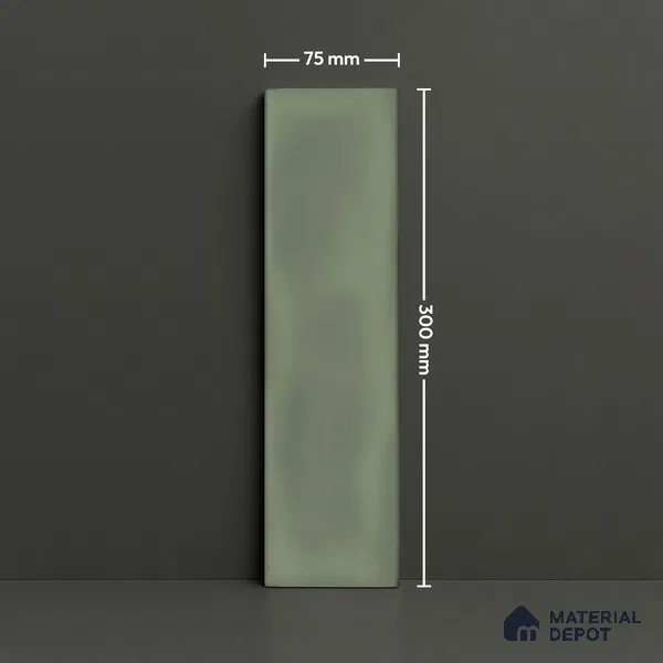 Subway Wall Tile TL 04826 W Encanto Shade 1 Emerald Isle 12 x 3 inch Ceramic Glossy Finish - 6.5 mm | Suitable for Highlighter Walls, Foyer, Bathroom, Kitchen Wall & Backsplashes
