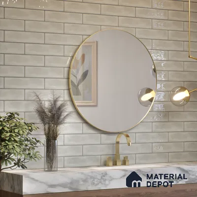 Subway Wall Tile TL 04826 X Encanto Shade 2 Glam Silver 12 x 3 inch Ceramic Glossy Finish - 6.5 mm | Suitable for Highlighter Walls, Foyer, Bathroom, Kitchen Wall & Backsplashes