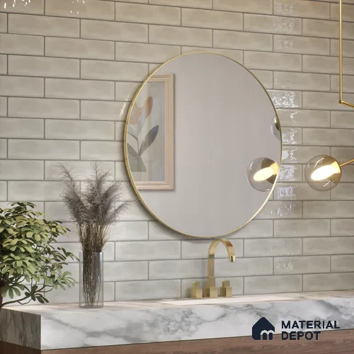Subway Wall Tile TL 04826 X Encanto Shade 2 Glam Silver 12 x 3 inch Ceramic Glossy Finish - 6.5 mm | Suitable for Highlighter Walls, Foyer, Bathroom, Kitchen Wall & Backsplashes