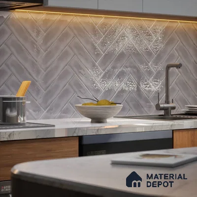 Subway Wall Tile TL 04826 Y Encanto Shade 3 Stormy Grey 12 x 3 inch Ceramic Glossy Finish - 6.5 mm | Suitable for Highlighter Walls, Foyer, Bathroom, Kitchen Wall & Backsplashes (Sample)