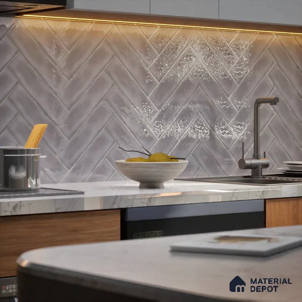 Subway Wall Tile TL 04826 Y Encanto Shade 3 Stormy Grey 12 x 3 inch Ceramic Glossy Finish - 6.5 mm | Suitable for Highlighter Walls, Foyer, Bathroom, Kitchen Wall & Backsplashes (Sample)