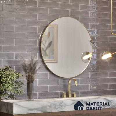 Subway Wall Tile TL 04826 Y Encanto Shade 3 Stormy Grey 12 x 3 inch Ceramic Glossy Finish - 6.5 mm | Suitable for Highlighter Walls, Foyer, Bathroom, Kitchen Wall & Backsplashes (Sample)