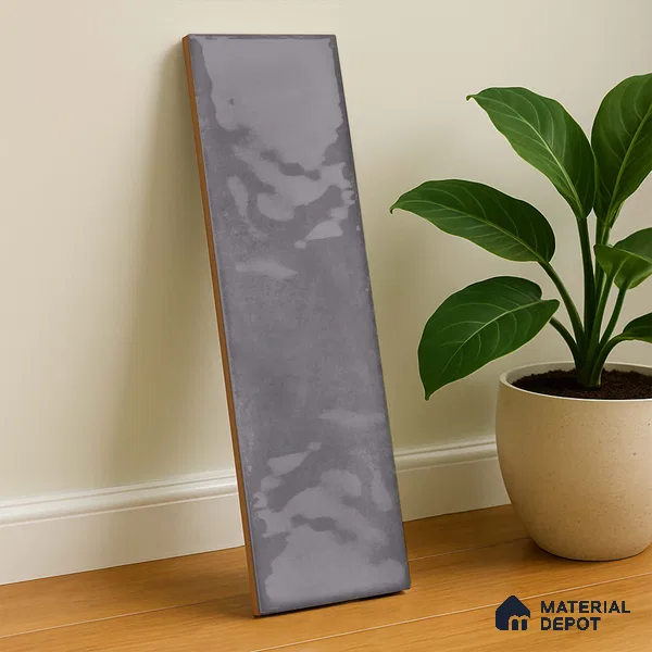 Subway Wall Tile TL 04826 Y Encanto Shade 3 Stormy Grey 12 x 3 inch Ceramic Glossy Finish - 6.5 mm | Suitable for Highlighter Walls, Foyer, Bathroom, Kitchen Wall & Backsplashes (Sample)