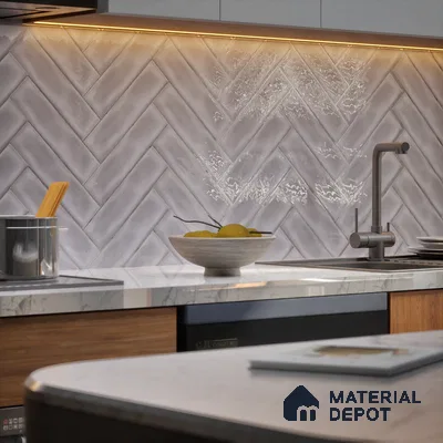 Subway Wall Tile TL 04826 Z Encanto Shade 4 Dove Knight 12 x 3 inch Ceramic Glossy Finish - 6.5 mm | Suitable for Highlighter Walls, Foyer, Bathroom, Kitchen Wall & Backsplashes (Sample)
