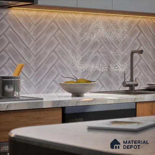 Subway Wall Tile TL 04826 Z Encanto Shade 4 Dove Knight 12 x 3 inch Ceramic Glossy Finish - 6.5 mm | Suitable for Highlighter Walls, Foyer, Bathroom, Kitchen Wall & Backsplashes