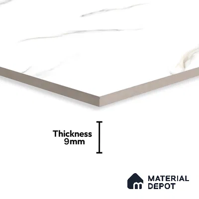 Budget Friendly Marble Floor & Wall Tile Value For Money TL 05601 Statuario Pacific 4 ft x 2 ft - Vitrified Glossy Finish -9 mm | 3 Random Design | Suitable for Living Room, Bedroom & Bathroom