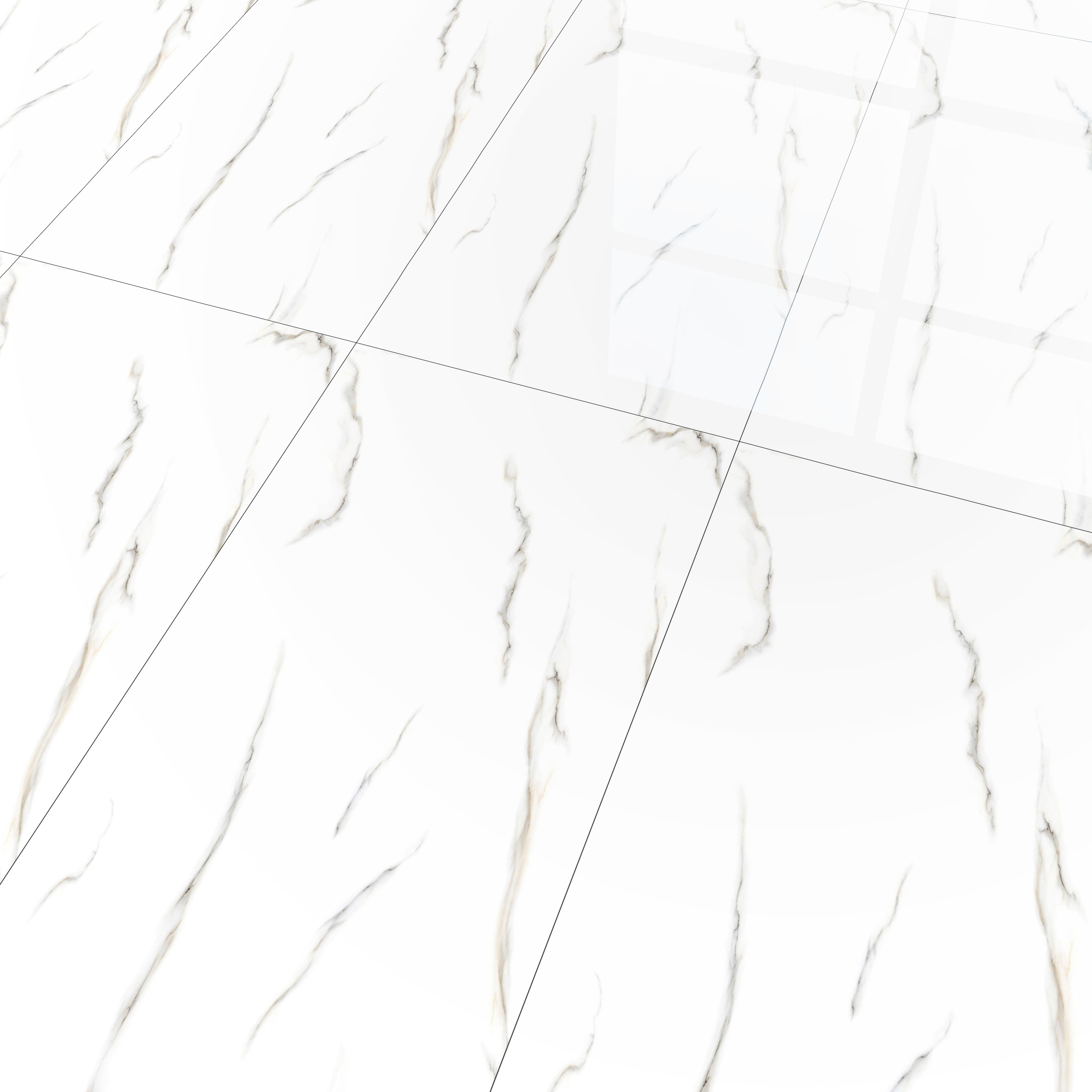Budget Friendly Marble Floor & Wall Tile Value For Money TL 05601 Statuario Pacific 4 ft x 2 ft - Vitrified Glossy Finish -9 mm | 3 Random Design | Suitable for Living Room, Bedroom & Bathroom