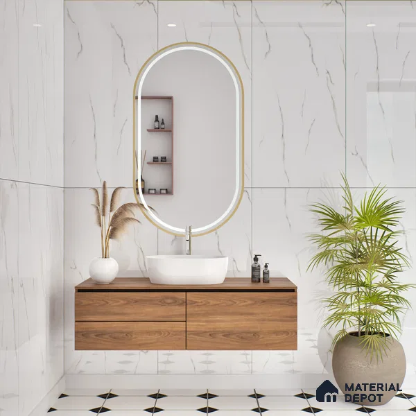 Budget Friendly Marble Floor & Wall Tile Value For Money TL 05601 Statuario Pacific 4 ft x 2 ft - Vitrified Glossy Finish -9 mm | 3 Random Design | Suitable for Living Room, Bedroom & Bathroom