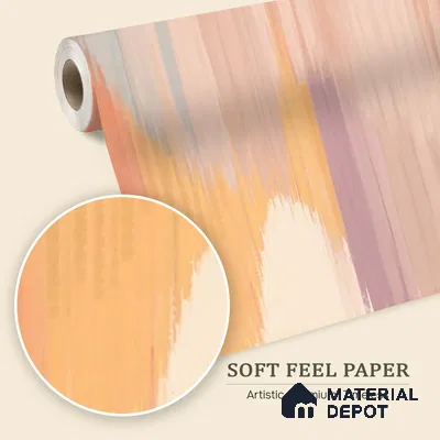 701011 - Paint Stroke | Multicolour Pastel Ombre Ikat Gradient Abstract Look Wallpaper Soft Feel (Customised Size)