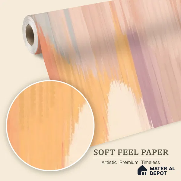 701011 - Paint Stroke | Multicolour Pastel Ombre Ikat Gradient Abstract Look Wallpaper Soft Feel (Customised Size)