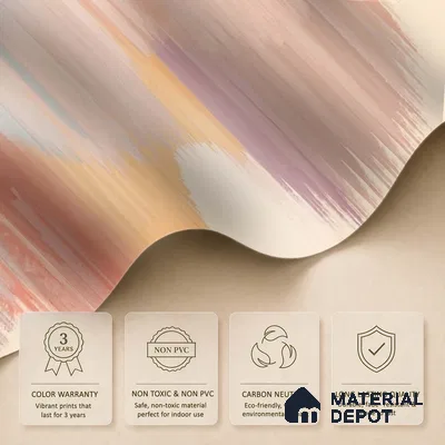 701011 - Paint Stroke | Multicolour Pastel Ombre Ikat Gradient Abstract Look Wallpaper Soft Feel (Customised Size)