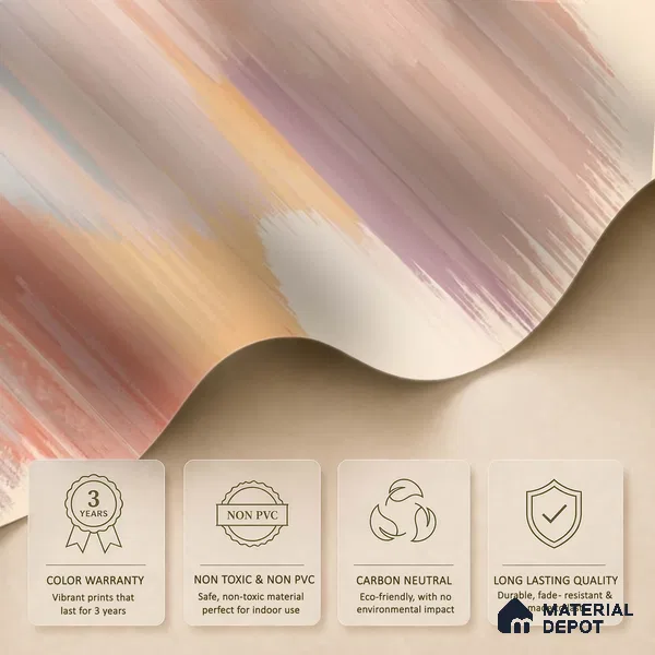 701011 - Paint Stroke | Multicolour Pastel Ombre Ikat Gradient Abstract Look Wallpaper Soft Feel (Customised Size)
