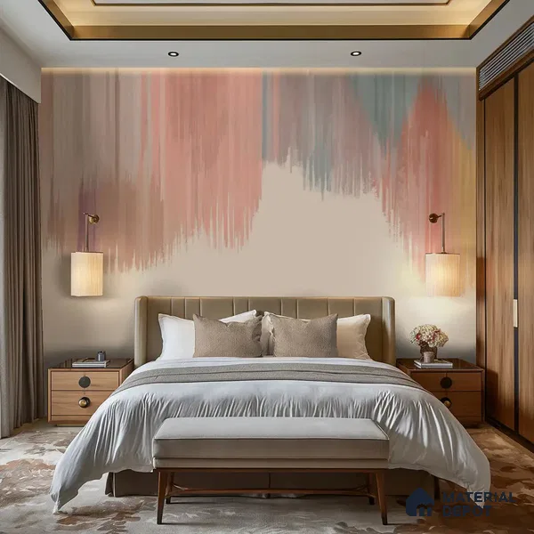 701011 - Paint Stroke | Multicolour Pastel Ombre Ikat Gradient Abstract Look Wallpaper Soft Feel (Customised Size)