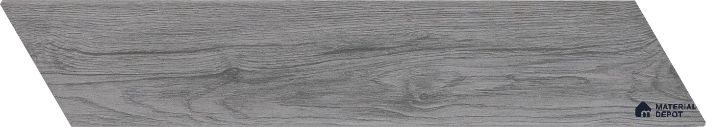 Subway Wall & Floor Tile TL 05233 O Edge Craft Glitch Grigio Chevron Edge 18 x 3 inch (450x80 mm) Vitrified Matte Finish - 8 mm | Random Design | Suitable for Accent / Feature Walls, Bathroom, Kitchen Wall & Backsplashes