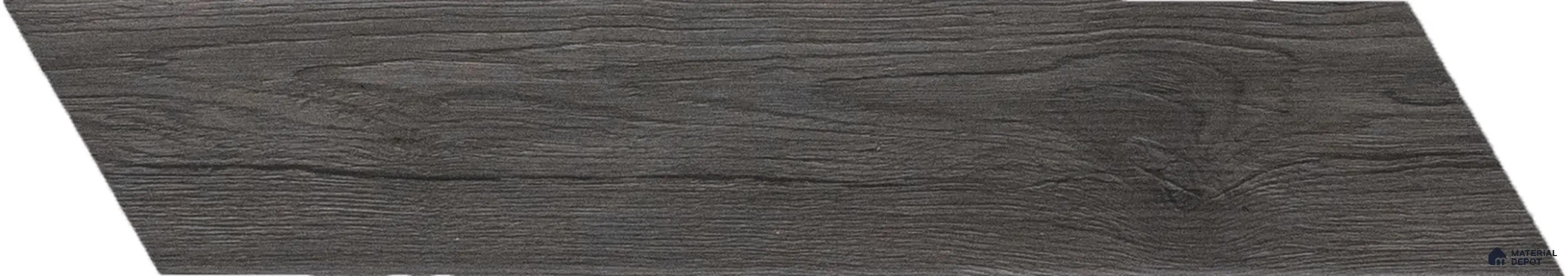 Subway Wall & Floor Tile TL 05233 P Edge Craft Dark Oak Chevron Edge 18 x 3 inch (450x80 mm) Vitrified Matte Finish - 8 mm | Random Design | Suitable for Accent / Feature Walls, Bathroom, Kitchen Wall & Backsplashes