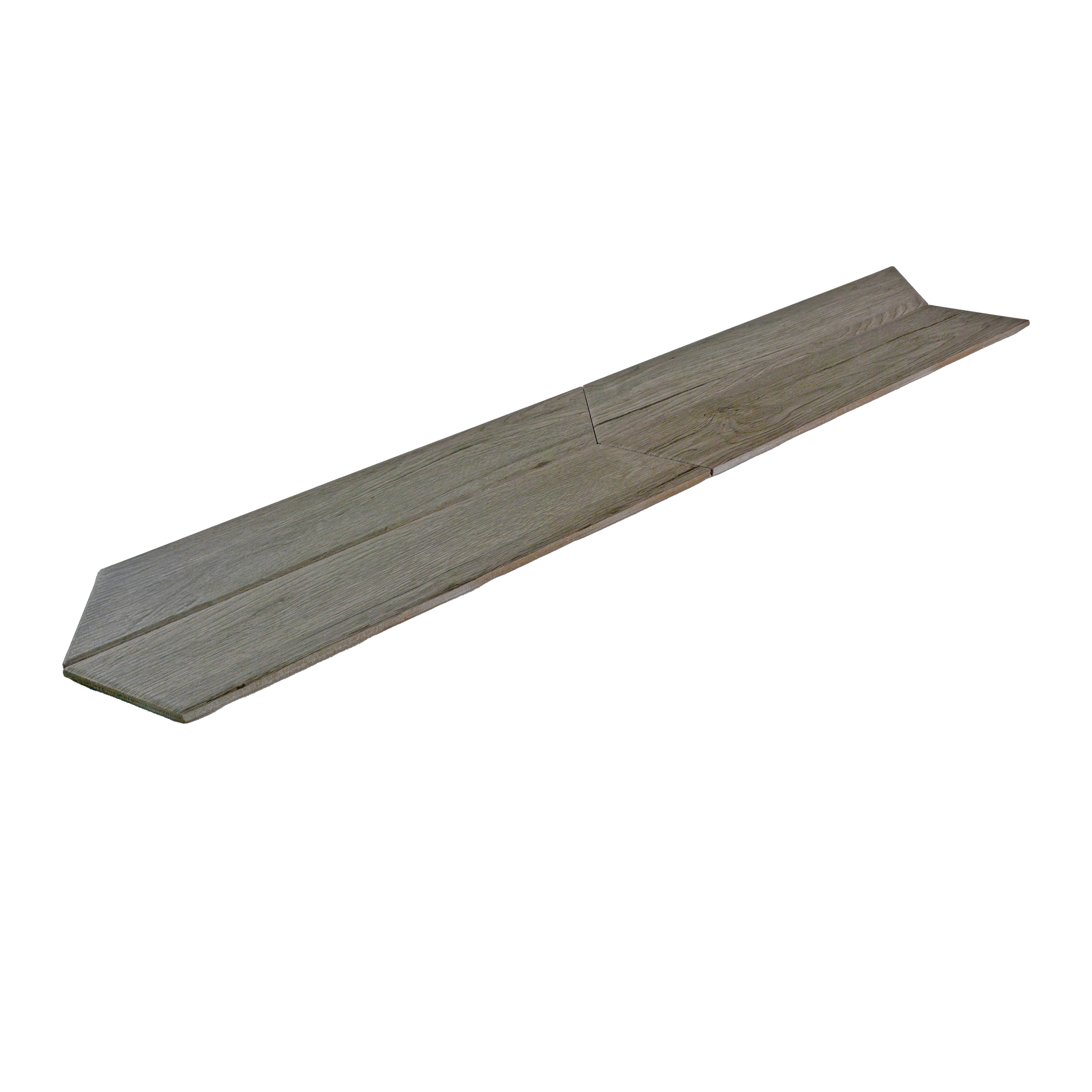 Subway Wall & Floor Tile TL 05233 P Edge Craft Dark Oak Chevron Edge 18 x 3 inch (450x80 mm) Vitrified Matte Finish - 8 mm | Random Design | Suitable for Accent / Feature Walls, Bathroom, Kitchen Wall & Backsplashes (Sample)