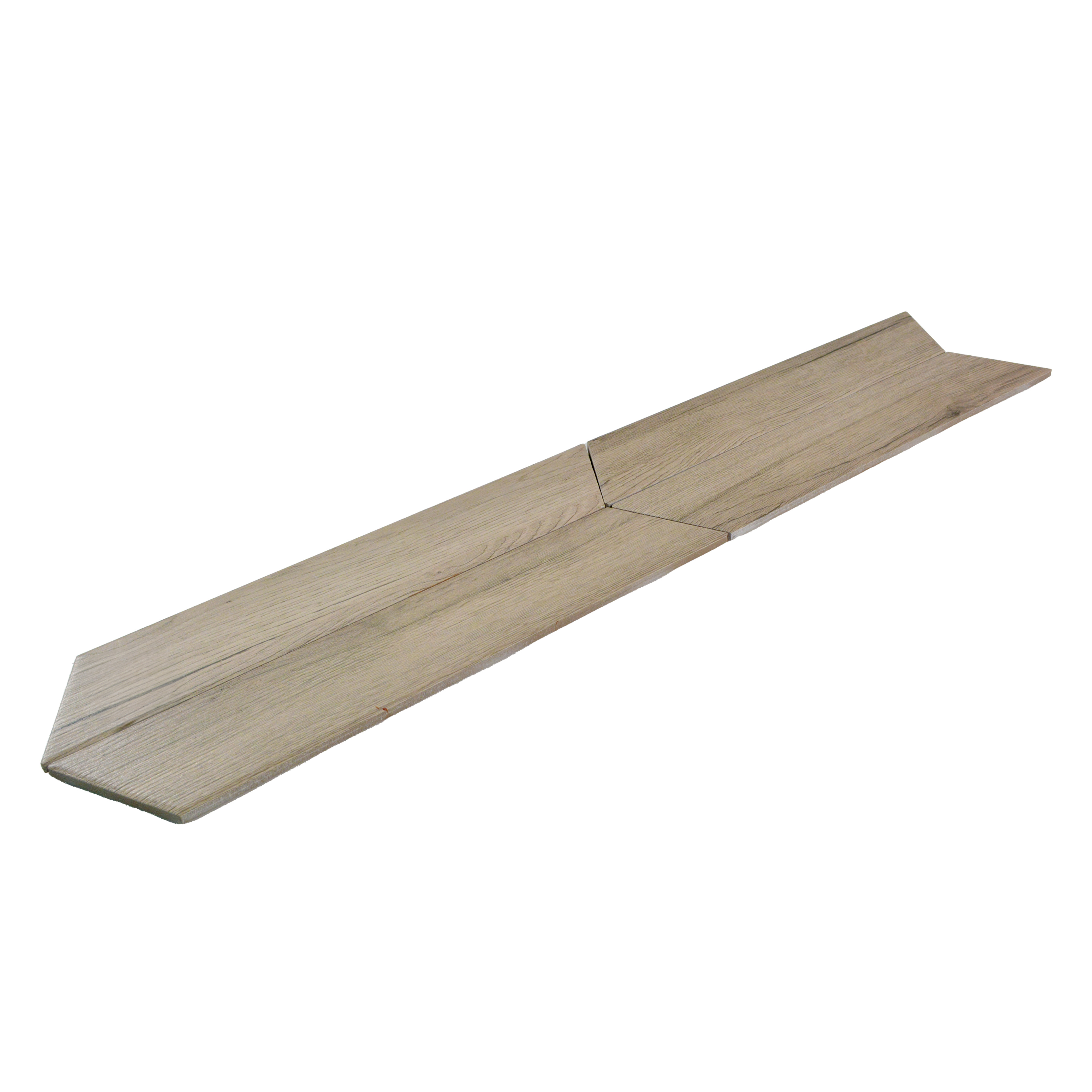Subway Wall & Floor Tile TL 05233 Q Edge Craft Glitch Gris Chevron Edge 18 x 3 inch (450x80 mm) Vitrified Matte Finish - 8 mm | Random Design | Suitable for Accent / Feature Walls, Bathroom, Kitchen Wall & Backsplashes