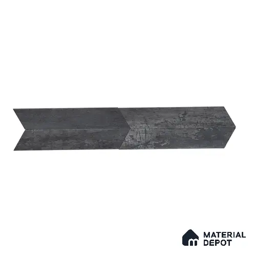 Subway Wooden Wall & Floor Tile TL 05233 C Edge Craft Nexa Black Chevron Edge 18 x 3 inch (450x80 mm) Vitrified Matte Finish - 8 mm | 48 Random Faces | Suitable for Accent / Feature Walls, Bathroom, Kitchen Wall & Backsplashes