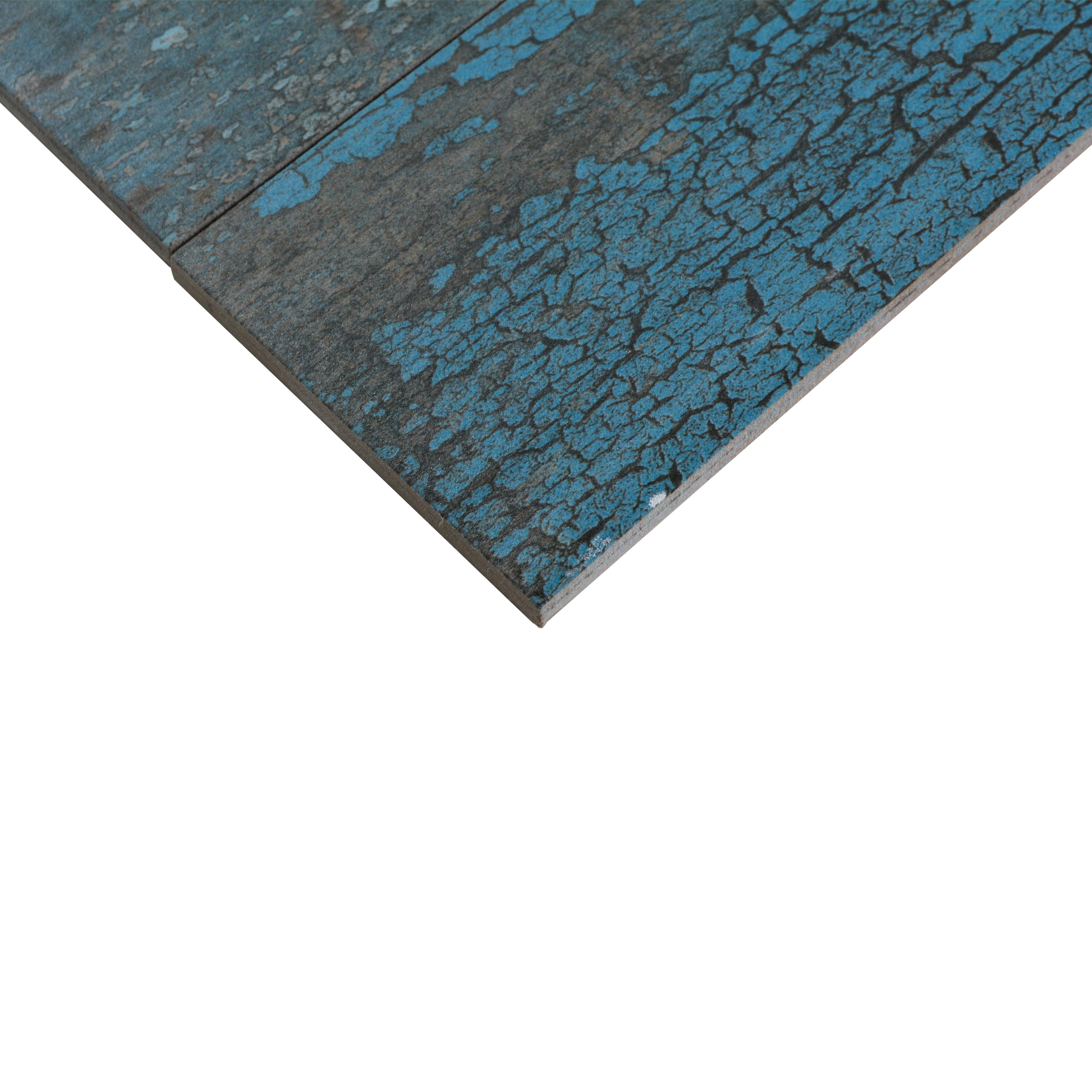 Subway Metallic Wall & Floor Tile TL 05233 K Edge Craft Trench Turquoise Square Edge 20 x 4 inch Vitrified Matte Finish - 8 mm | 48 Random Faces | Suitable for Accent / Feature Walls, Bathroom, Kitchen Wall & Backsplashes (Sample)