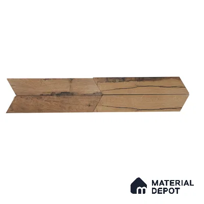Subway Wall & Floor Tile TL 05233 T Edge Craft Driftwood Chevron Edge 18 x 3 inch (450x80 mm) Vitrified Matte Finish - 8 mm | 24 Random Faces | Suitable for Accent / Feature Walls, Bathroom, Kitchen Wall & Backsplashes (Sample)