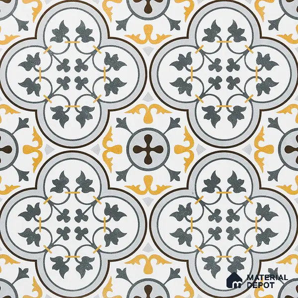 Moroccan Floor & Wall Tile TL 02123 Brown & Blue 2 ft x 2 ft Matte Finish Vitrified Tile - 9.5 mm | Suitable For Kitchen, Bathroom, Dining Area | Please Expect a Slight Variation of Pattern