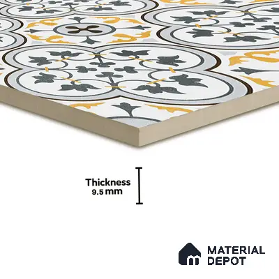 Moroccan Floor & Wall Tile TL 02123 Brown & Blue 2 ft x 2 ft Matte Finish Vitrified Tile - 9.5 mm | Suitable For Kitchen, Bathroom, Dining Area | Please Expect a Slight Variation of Pattern